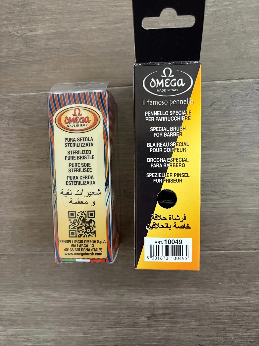 Lot of two Omega Shaving Brushes with premium Natural Boar Bristles